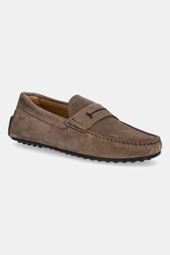 Semišové mokasíny Hackett London DRIVER LOAFER hnedá farba, HMS21485