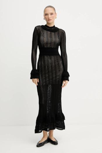 Šaty Twinset čierna farba, maxi, áčkový strih, 252TP3182