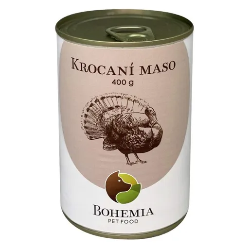 BOHEMIA PET FOOD Konzerva morčacie mäso vo vlastnej šťave pre psov 400 g