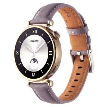 LEATHER Kožený remienok pre Huawei Watch GT 4 41mm fialový