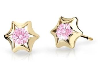 Cutie Jewellery Zlaté detské náušnice C2159-30-X-1 ružová