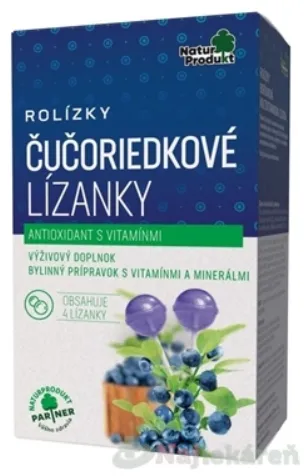 NaturProdukt ROLÍZKY Čučoriedkové Lízanky antioxidant s vitamínmi 4ks