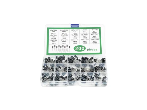 Sada elektrolytických kondenzátorov 200 ks (0,1µF - 220µF)
