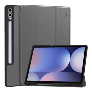 ENKAY LEATHER Zaklápací obal pre Samsung Galaxy Tab S10+ šedý