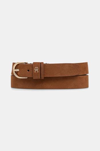 Kožený opasok Tommy Hilfiger hnedá farba, AW0AW17762