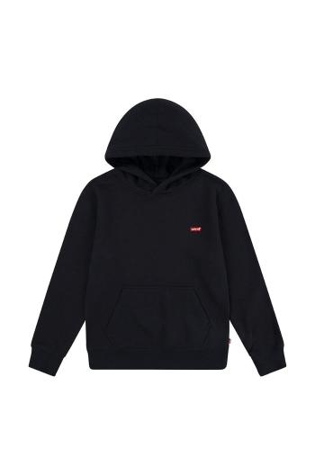 Detská mikina Levi's MINI BATWING HOODIE čierna farba, s kapucňou, jednofarebná, 9EL452