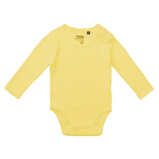 Neutral Detské body s dlhými rukávmi z organickej Fairtrade bavlny - Dusty yellow | 62