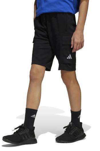 Detské krátke nohavice adidas čierna farba, s nášivkou, nastaviteľný pás JC9768