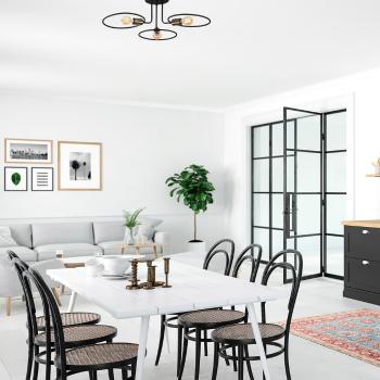 Opviq , 584TTM1294 , Circle - 1341 , Fekete Színű , Csillár , E27 Foglalattal