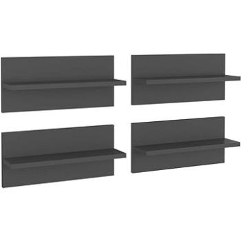 Shumee - Nástenné 4 ks sivé 40×11,5×18 cm drevotrieska, 807302
