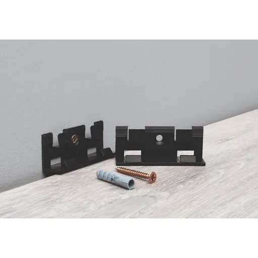 Príchytky k soklu Naturel čierna, PVC, dĺžka 4 cm, MCLIPS