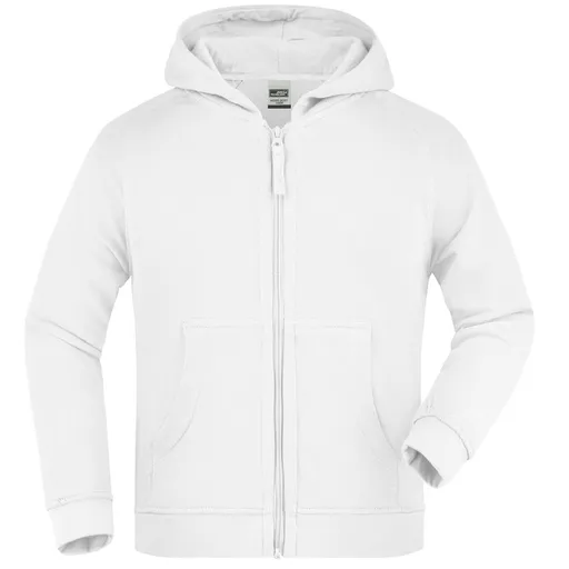 James & Nicholson (Daiber) Detská mikina na zips s kapucňou JN059k - Biela | XL