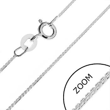 Retiazka zo striebra 925 - šikmé zaoblené očká v línii, 0,8 mm