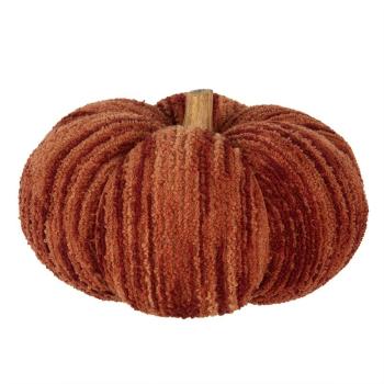 Tmavě cihlová látková dekorace dýně Pumpkin XXL - Ø 25*16 cm  65440