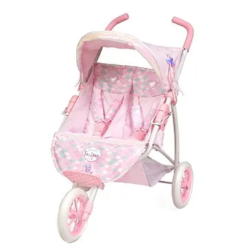 Decuevas 90341 skladací kočík trojkolesový pre dvojčatá bábiky ocean fantasy 2021 – 75 cm (4897022903411)