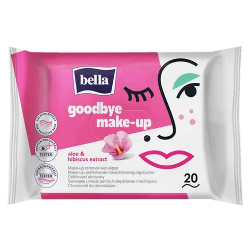 BELLA Odličovacie vlhčené obrúsky Aloe & Ibištek 20 ks