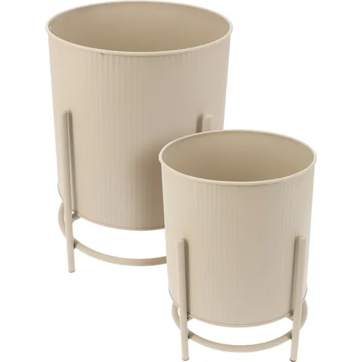 Súprava kovových stojanov na kvety Celano béžová, 2 ks