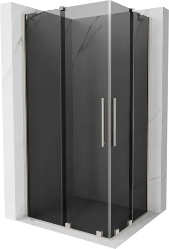 MEXEN/S - Velar Duo sprchovací kút, posuvné dvere 100 x 90, grafit, nikel kartáčovaný 871-100-090-42-97