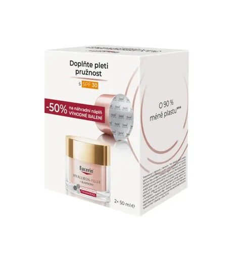 Eucerin Hyaluron Fil. + Elasticity denný krém SPF 30 dóza + náhradná náplň Refill 2 x 50 ml