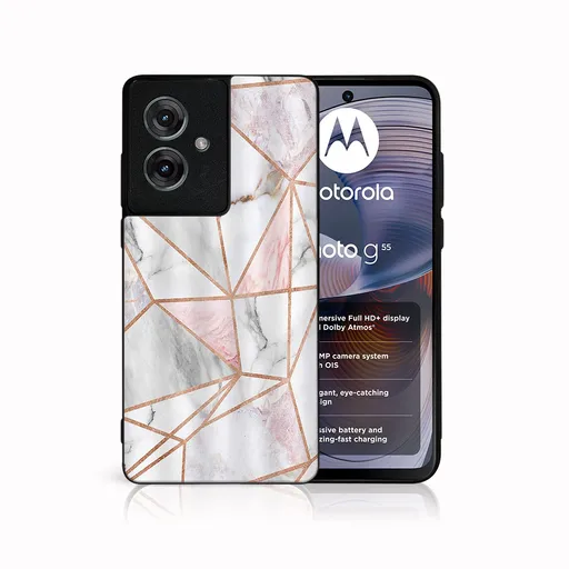 MY ART Ochranný kryt pre Motorola Moto G55 5G PINK MARBLE (143)