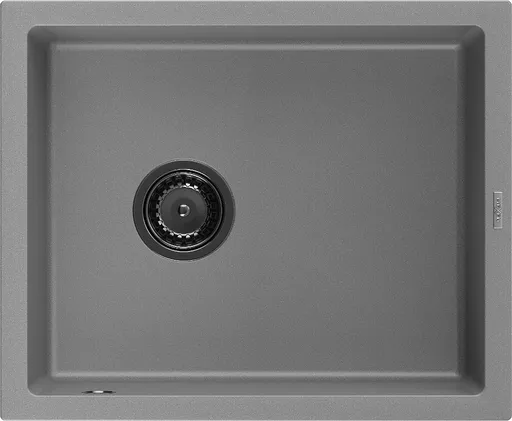 MEXEN/S MEXEN/S - Pedro granitový drez 1-miska 560 x 460 mm, sivá, sifón čierna 6508561000-71-B