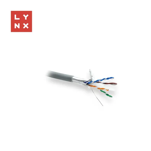 LYNX FTP kábel, Cat6, LSZH, celomedený, vnútorný, šedý, cievka 305m