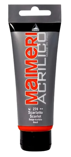 MAIMERI ACRILICO - Akrylové farby 274 - scarlet, 0,2 L