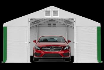 Garážový stan 5x6x2m strecha PVC 560g/m2 boky PVC 500g/m2 konštrukcia ZIMA Biela Biela Biela
