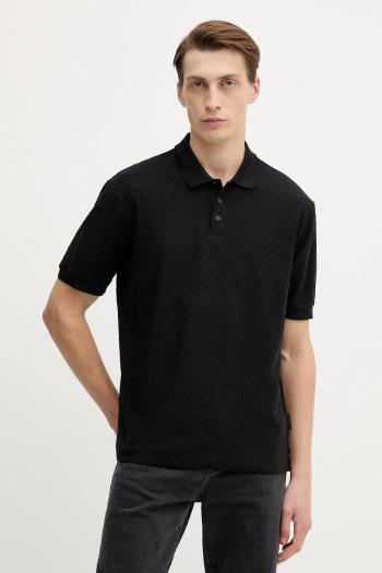 Bavlnené polo tričko Armani Exchange čierna farba, jednofarebné, XM001882 AF10337