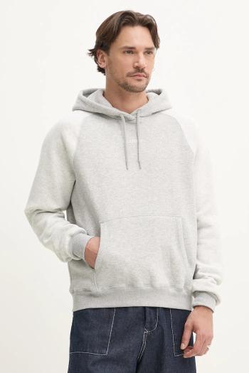 Mikina Hollister Co. pánske, šedá farba, s kapucňou, melanžová, KI322-5006