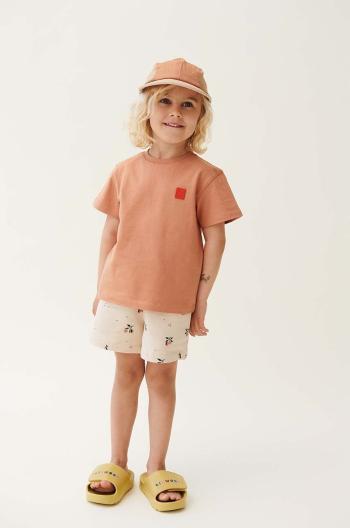 Detské bavlnené šortky Liewood Gram Printed Sweatshorts ružová farba, vzorované, nastaviteľný pás