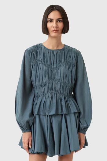 Blúzka AllSaints MELANI modrá farba, jednofarebná, W020PD