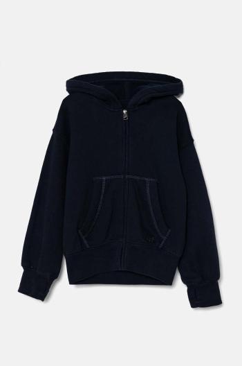 Detská mikina Abercrombie & Fitch tmavomodrá farba, s kapucňou, jednofarebná, KI252-4068