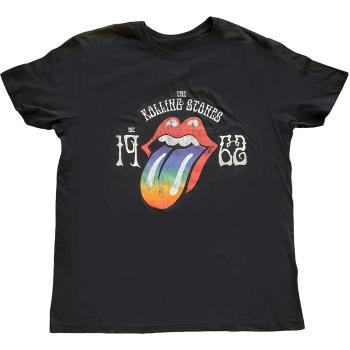 The Rolling Stones tričko Sixty Rainbow Tongue '62 Čierna XL