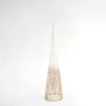 Eurolamp Stromový kornút ozdoba, biele trblietky, 20 x 80 cm, 1 ks