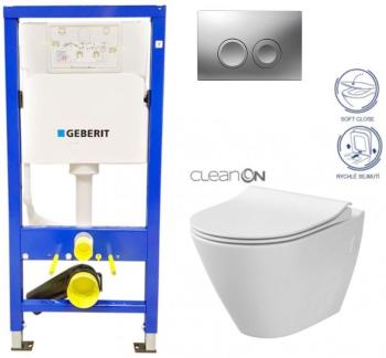 GEBERIT DuofixBasic s matným tlačítkem DELTA21 + WC CERSANIT CLEANON CITY 458.103.00.1 21MA CI1