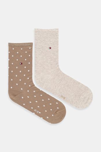 Ponožky Tommy Hilfiger 2-pak béžová farba, 100001493