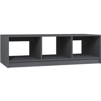 SHUMEE Konferenčný stolík sivý 110 × 50 × 34 cm masívne borovicové drevo, 809914