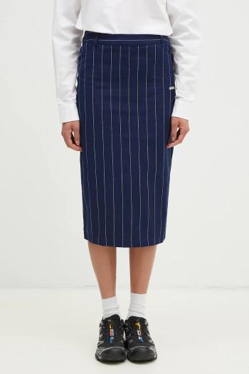 Sukňa adidas Originals Pencil Skirt tmavomodrá farba, midi, puzdrová, JD2576