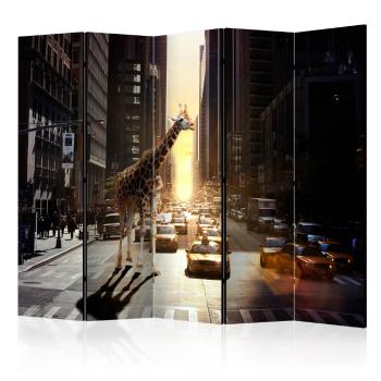 Paraván Giraffe in the Big City Dekorhome 225x172 cm (5-dielny)