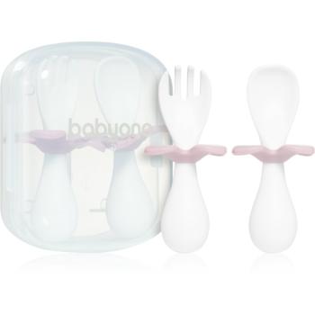 BabyOno Be Active Ergonomic Utensils for Children príbor Pink 12 m+ 2 ks