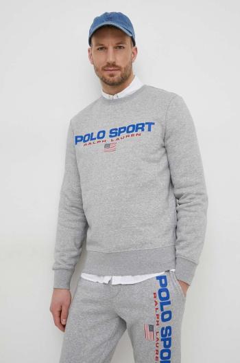 Mikina Polo Ralph Lauren pánska,šedá farba,s potlačou,710835770