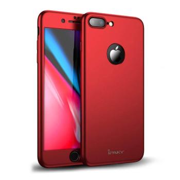IPAKY 360° Ochranný obal + tvrdené sklo Apple iPhone 7 Plus červený