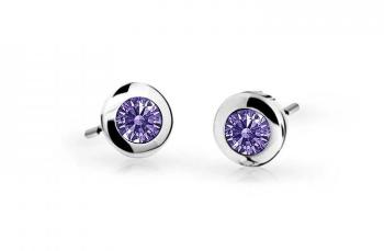 Cutie Jewellery Detské náušnice z bieleho zlata C1537-30-X-2 fialová