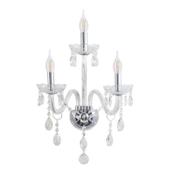 Nástenná lampa Cristallo chróm 3x40W E14 priehľadná