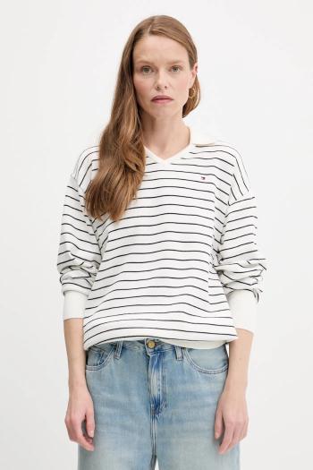 Bavlnený sveter Tommy Hilfiger biela farba, ľahký, WW0WW45695