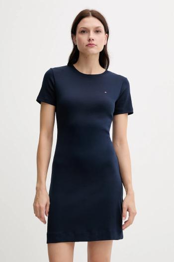 Bavlnené šaty Tommy Hilfiger červená farba, mini, áčkový strih, WW0WW42721