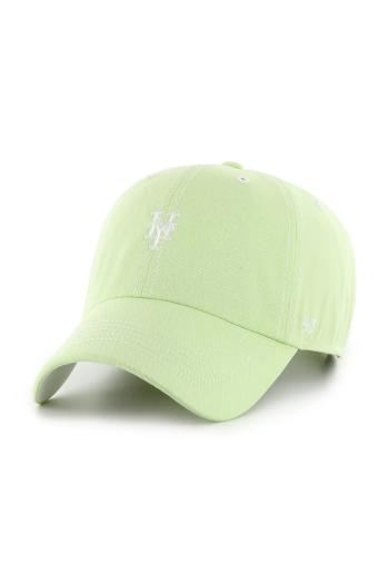 Bavlnená šiltovka 47 brand MLB New York Mets zelená farba, jednofarebná, B-CSBCU16GWS-F1