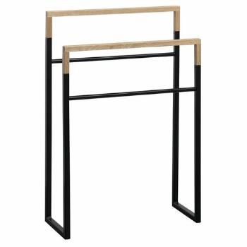 SAPHO Ska308 Ska stojan na uteráky 55 x 80 x 20 cm, čierna mat/dub