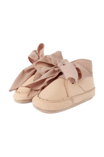 Kožené topánky pre bábätká Donsje Lonny Sneakers ružová farba, 1034700